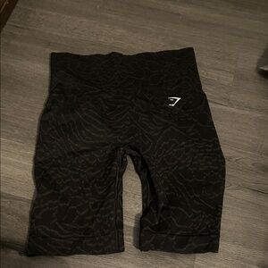 Black Patterned Biker gymshark Shorts